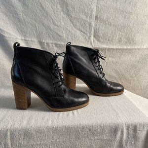 Madewell Black Y2k Lace-Up Chunky Heel Lug Sole Size 9